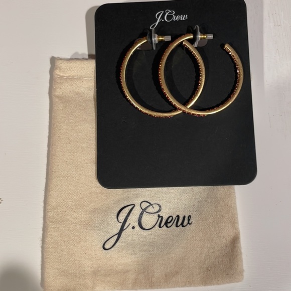 J. Crew Jewelry - NWT J. Crew rhinestone hoop earrings